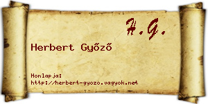 Herbert Győző névjegykártya